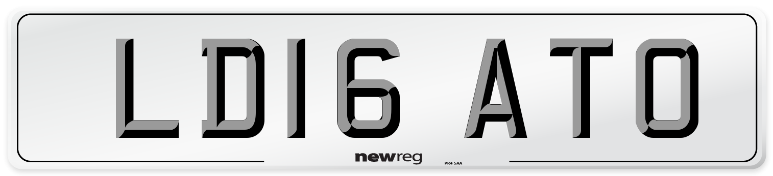 LD16 ATO Number Plate from New Reg
